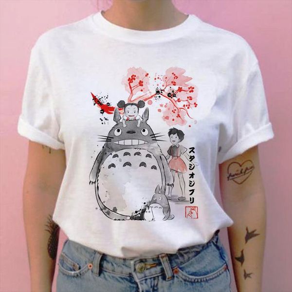 

spirited away totoro t shirt female cartoon new graphic tshirt women japanese ulzzang clothes t shirt tee shirts tumblr, White