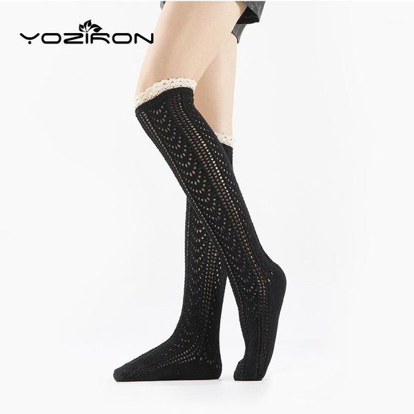 

yoziron lace hollow black women winter girls knitted school uniform socks casual autumn female gaiters legwarmers1, Black;white