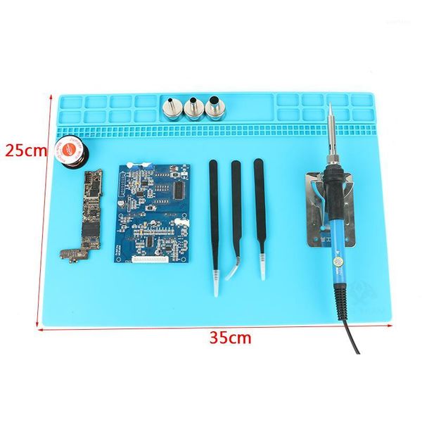 

heat-resistant silicone pad desk mat pcb bga soldering repair platform heat insulation for ts100 907 936 electric soldering iro1