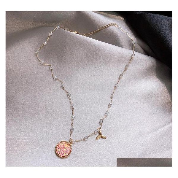 

s1162 fashion jewelry mermaid necklace sea's daughter super fairy choker necklace crystal bead sqcndi homes2007, Silver