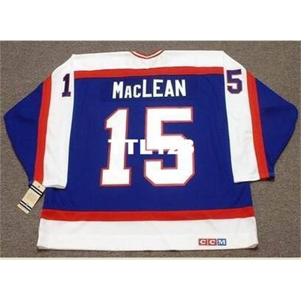 

men #15 paul maclean winnipeg jets 1984 ccm vintage away home hockey jersey or custom any name or number retro jersey, Black