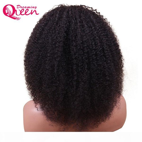 

brazilian afro curly wig virgin hair lace frontal human hair wigs for black women pre plucked bleached knots, Black;brown