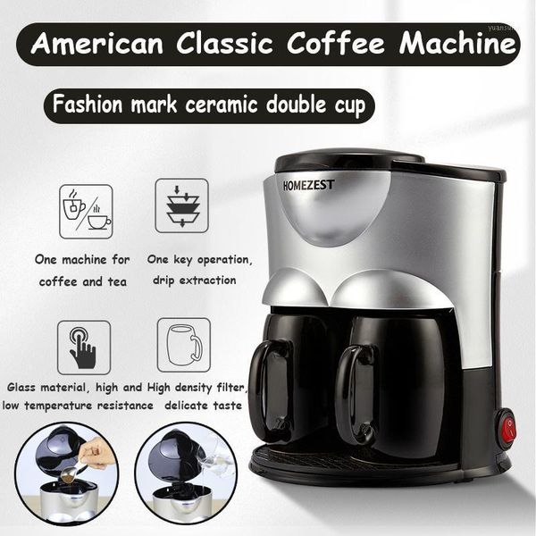 

coffee makers mini machine maker ceramic double cup automatic americano china cafetera espresso kitchen appliances1