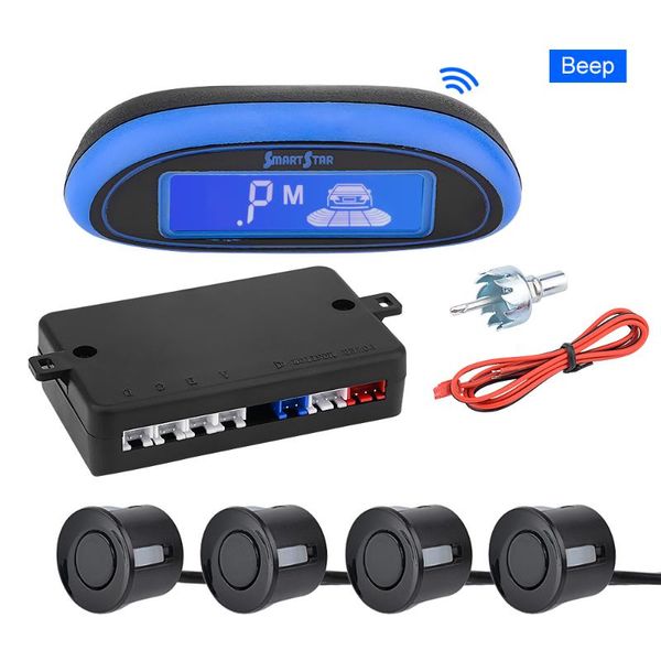 

aoshike car parking radar monitor low temperature car auto parktronic led parking sensor with 4 sensors beep reverse backup bib