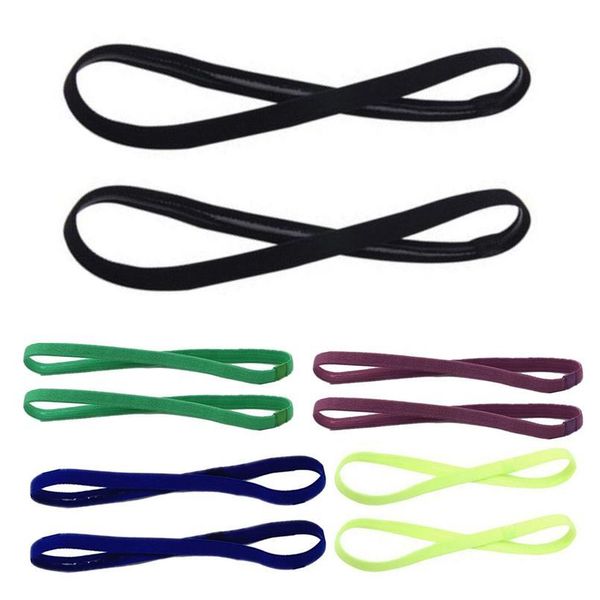 

5pcs candy color women men yoga hair bands sports headband non-slip running elastic rubber sweatband football hair acc jllsnq
