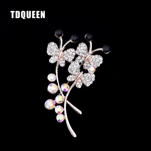

tdqueen pins and brooches crystal rhinestones butterfly brooch pins fashion party costume jewelry for women new design brooches, Gray