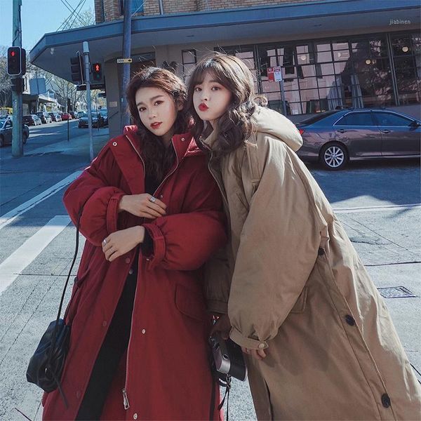 

2021 new winter hooded woman parkas long thicken jacket women coat autumn korean style womens coats women's clothing wpy15451, Black