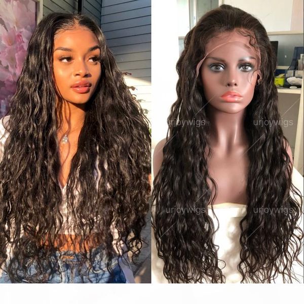 

10a grade lace front wig 13x6 long parting preplucked hairline virgin malaysian human hair wigs natural wave full lace wig for black wome, Black;brown