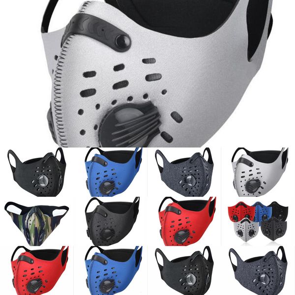 

outdoor sports anti-dust for riding waterproof dustproof face mask with breathing valve built-in filter cycling masks 5 nte2l, Black