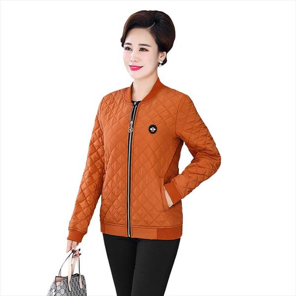 

autumn parker cotton clothes womens middle and old aged winter short thin down cotton jacket coat womens plus size coats, Black