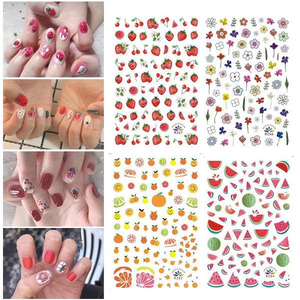 

1pcs nail decal and sticker flower lemon flower simple matte summer diy slider manicure nail art watermark manicure dropship, Black