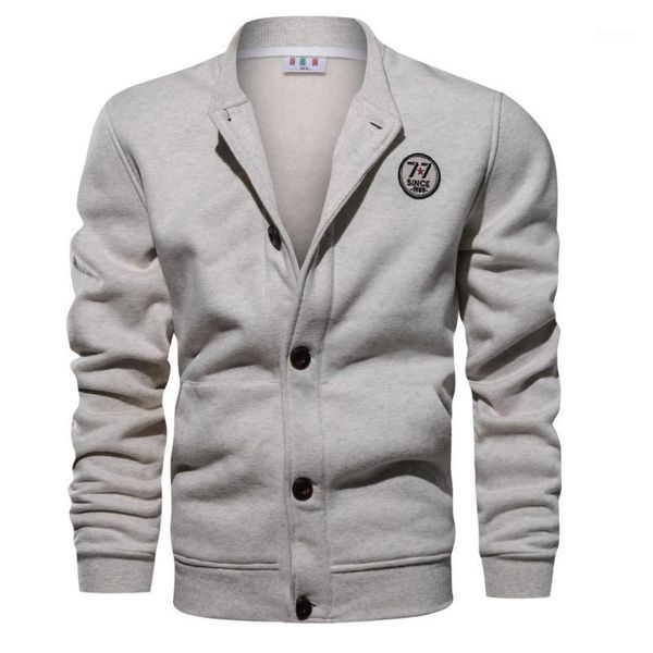 

men's simple baseball uniform sweatshirt autumn clothing single breasted jacket coat big size m-4xl1, Black;brown