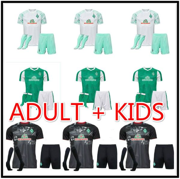 

kids kit 20 21 sv werder bremen soccer jerseys 2020 2021 home away third klaassen füllkrug osako rashica m.eggestein football shirts, Black;yellow