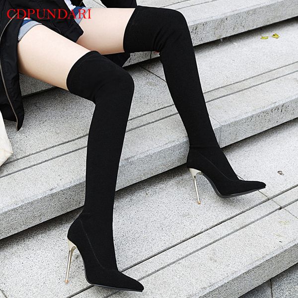 

super high heels thigh high boots women over the knee boots ladies autumn winter long boots shoes leopard print black lj201130