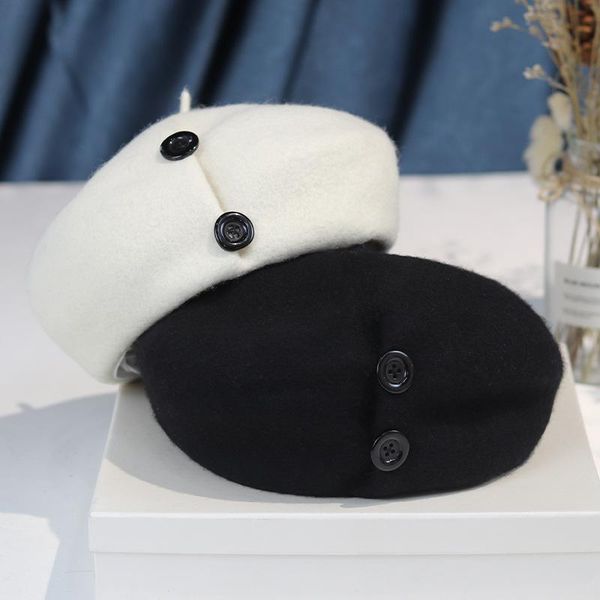 

berets winter hat women beret wool warm thermal snow outdoor accessory for female, Blue;gray