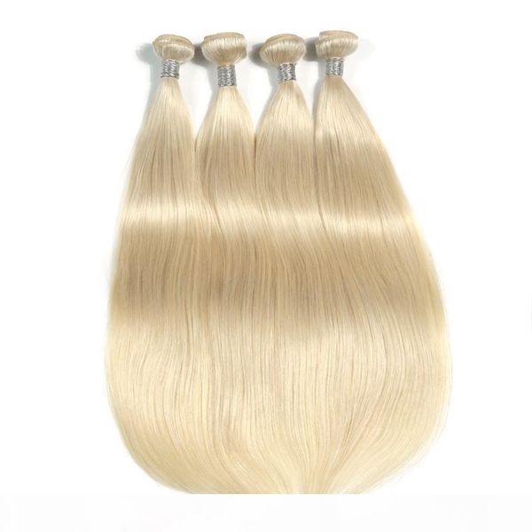 

bleach blonde color brazilian straight hair bundles 100% human hair weave bundles 10-30 inhcs double weft hair weaving, Black