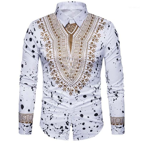 

africa clothing dashiki dresses ethnic wind fashion floral print men's long-sleeved shirts national causal large size1, Red