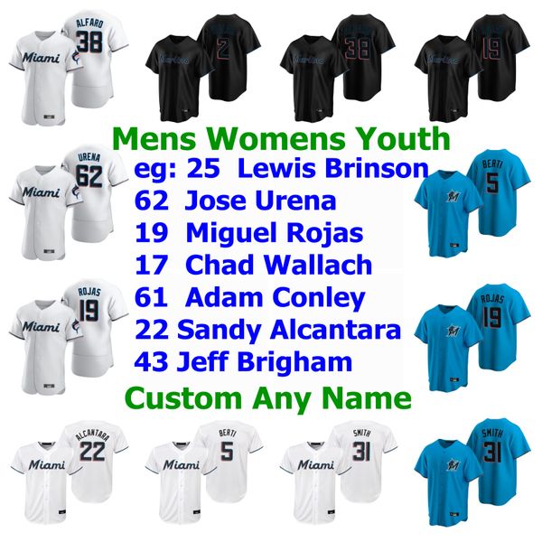 

baseball jerseys brian anderson jersey jon berti isan diaz miguel rojas jonathan villar garrett cooper corey dickerson custom stitched kids, Blue;black