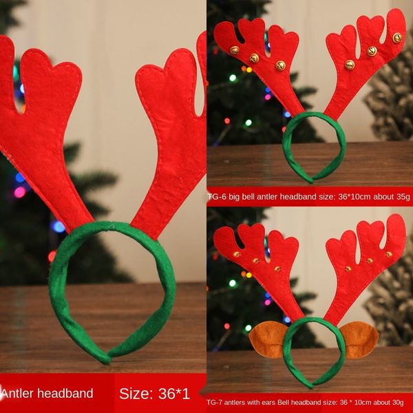 

christmas formal dress bell deer antler feather headband children elk hair band hair ornament performance party dress xdrku