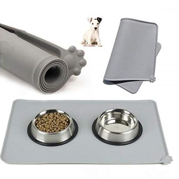 

waterproof pet mat for dog cat silicone feeding placemat pet litter mat pad bowl drinking easy washing supplies1