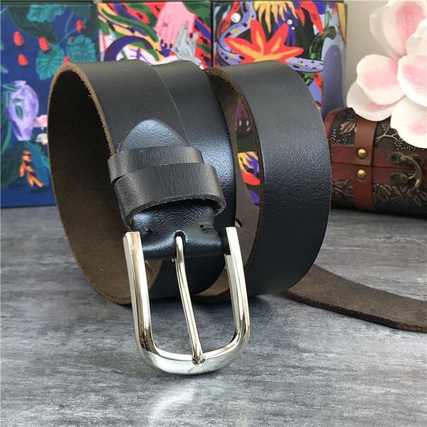 

vintage мужские пояса металла pin пряжка пояса из натуральной кожи мужские джинсы широкие ремни для мужчин ceinture талии рием mbt0048, Black;brown