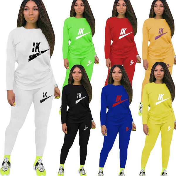 

women two pieces fashion letter printed pullover + pants sport style suits womens casual tracksutis wholesale, Gray