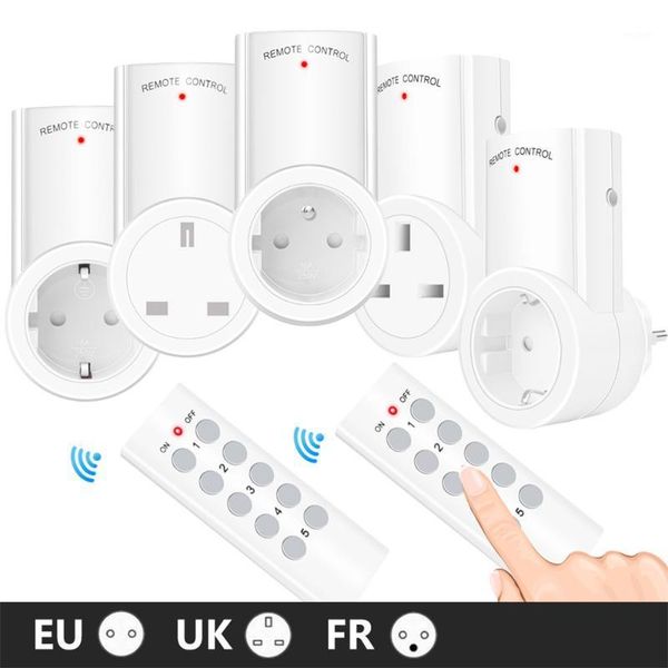 

wireless remote control smart socket eu uk french plug wall 433mhz programmable electrical outlet switch 220v 230v led1