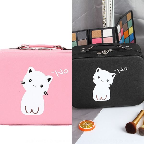 

7aeih small portable fntcc cute storage bagcosmetic bag baggirl heart box cosmetic large bag travel simple storage capacity box waterproof