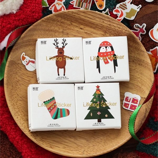 

new christmas party festival stationery pcs/pack decorative 50 stickers scrapbooking diy diary album stick label 2