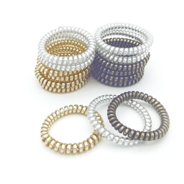 

размер 4.5 bands cm волос упругие резиновые телефонный провод галстуки пластиковые rope аксессуар sqcket hat7890, Silver