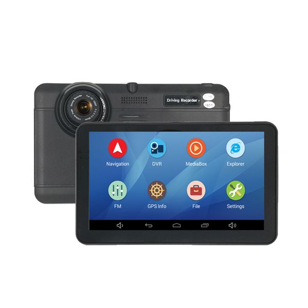 7 Zoll Android Auto GPS Sat Navigation AV-IN Bluetooth WIFI FM Auto DVR Kamera FHD 1080p Video Recorder Kostenlose Karten Parkmonitor