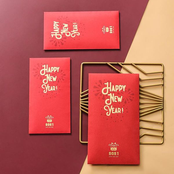 

25# red envelope gift card bag 2021 with gold foil stamping chinese new year wedding gold stamping red envelopes gift