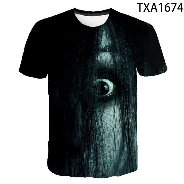 

new movie the grudge 3d summer boy girl printed cool 3d print shirts graphic comics hentai men clothing