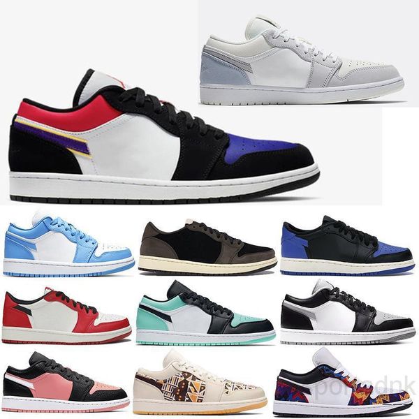 

shadow pairs shoes jumpman 1 low men women 1s basketballs shoes unc 3 travis scotts royal toe obsidian mens sports lu9c, Black