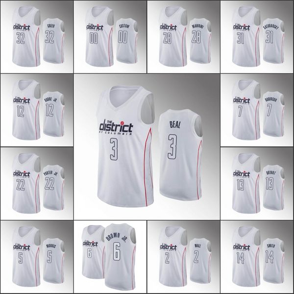 

washington wizards men john wall markieff morris bradley beal thomas bryant jason smith nba white custom jersey, Black