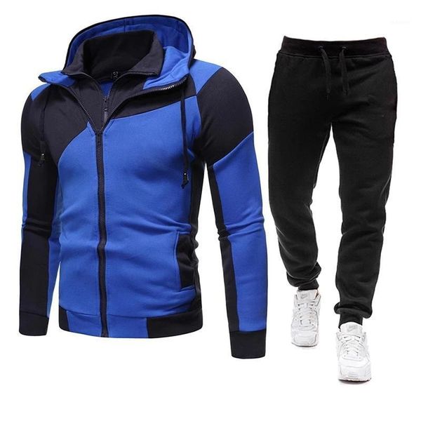 

autumn and winter men's track suit suit zipper hoodie + pants men's sportswear sportswear zipper jacket autumn and win1, Gray