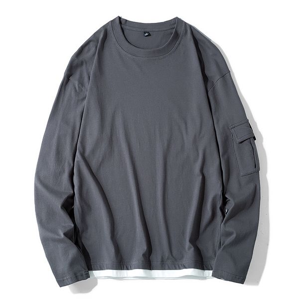 

2021 autumn new camise t long sleeves t-shirt from men with black pure tshirts glova full personality slim fit tees k86 1dz6, White;black