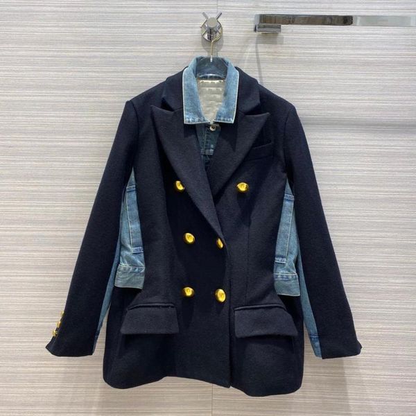 

2020 winner new women patchwork wool jacket coat for ladies outerwear 2 color gdnz 8.18, Black;brown