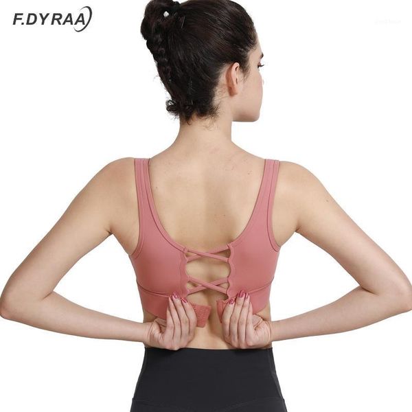 

gym clothing f.dyraa yoga sports bra for women workout fitness push up female bras running tank sportswear1, White;black