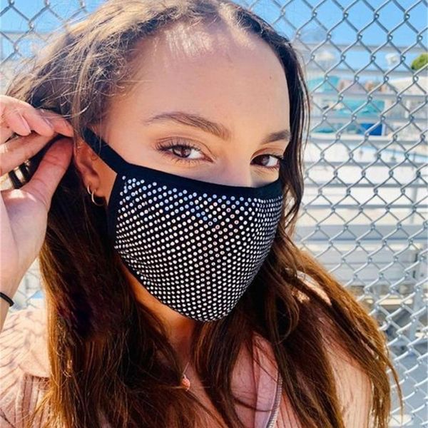 

2020 нового дизайн bling rhinestone длинной кисточка маска маски для лица украшения для женщин роскошных кристалл украшения лица ювелирных и, Black