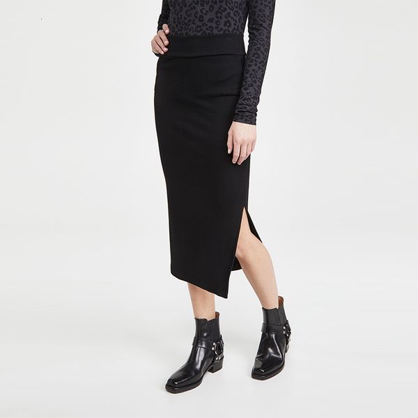 

2021 new arrival autumn winter women knitted four-colors fashion ladies office elegant girls solid skirts y2cm, Black