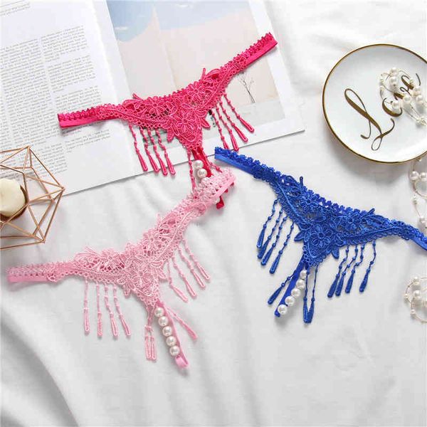 

panties design briefs embroidery transparent underwear women tassel temptation pearl massage low waist fun open file ultra thin sao, Black;white