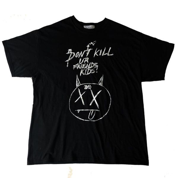 

shirts mens designer xxxtentacion long revenge cotton t bad fashion brand manuscript summer sleeve doodle casual cmtpe, Black