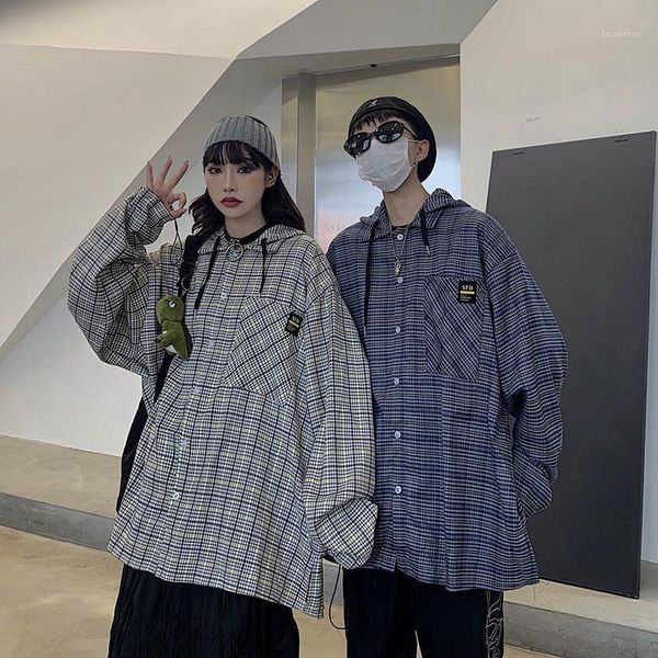 

women's jackets summer women fashion women's plaid jacket casual couples outwear oversize for girl friend1, Black;brown