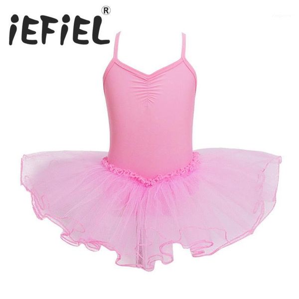 

iefiel cute kids girls children princess tutu ballet dance dress leotard dancewear girls ballet class stage performance clothes1, Black;red