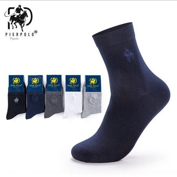 

0fuba pier new socks polo business socks men's cotton 2020 solid color embroidered cotton men's kpfze, Black