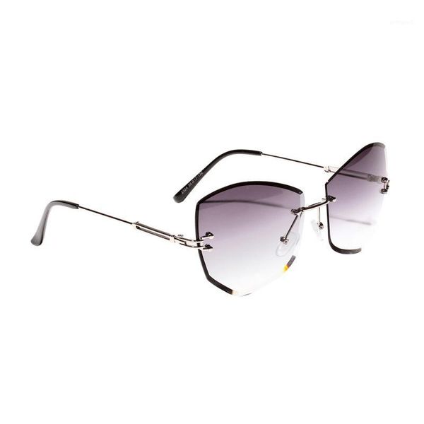 

sunglasses cat eye diamond-shaped frameless sun glasses casual 2021 women man rimless clear colored lens glasses1, White;black