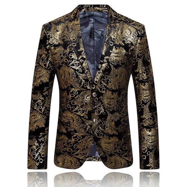 

gold blazer for men stage costumes for singers mens embroidered blazer mens jacket prom wedding dress q51, White;black