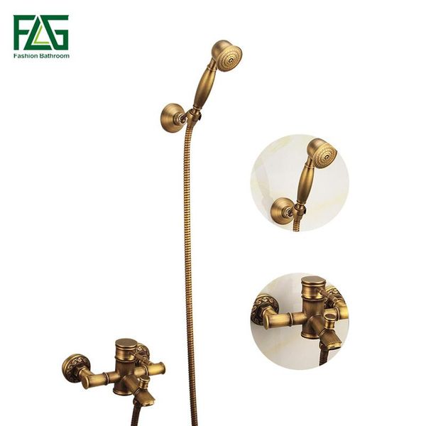 

flg brass осадков bamboo смеситель для душа бесплатной доставки ванны смесители одной ручки душ установить настенный hs128 55а bbyjjk garden