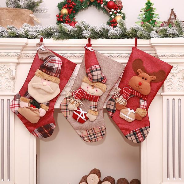 

christmas decorations stockings gift bags santa claus sock kids candy bag xmas tree ornaments year bag1